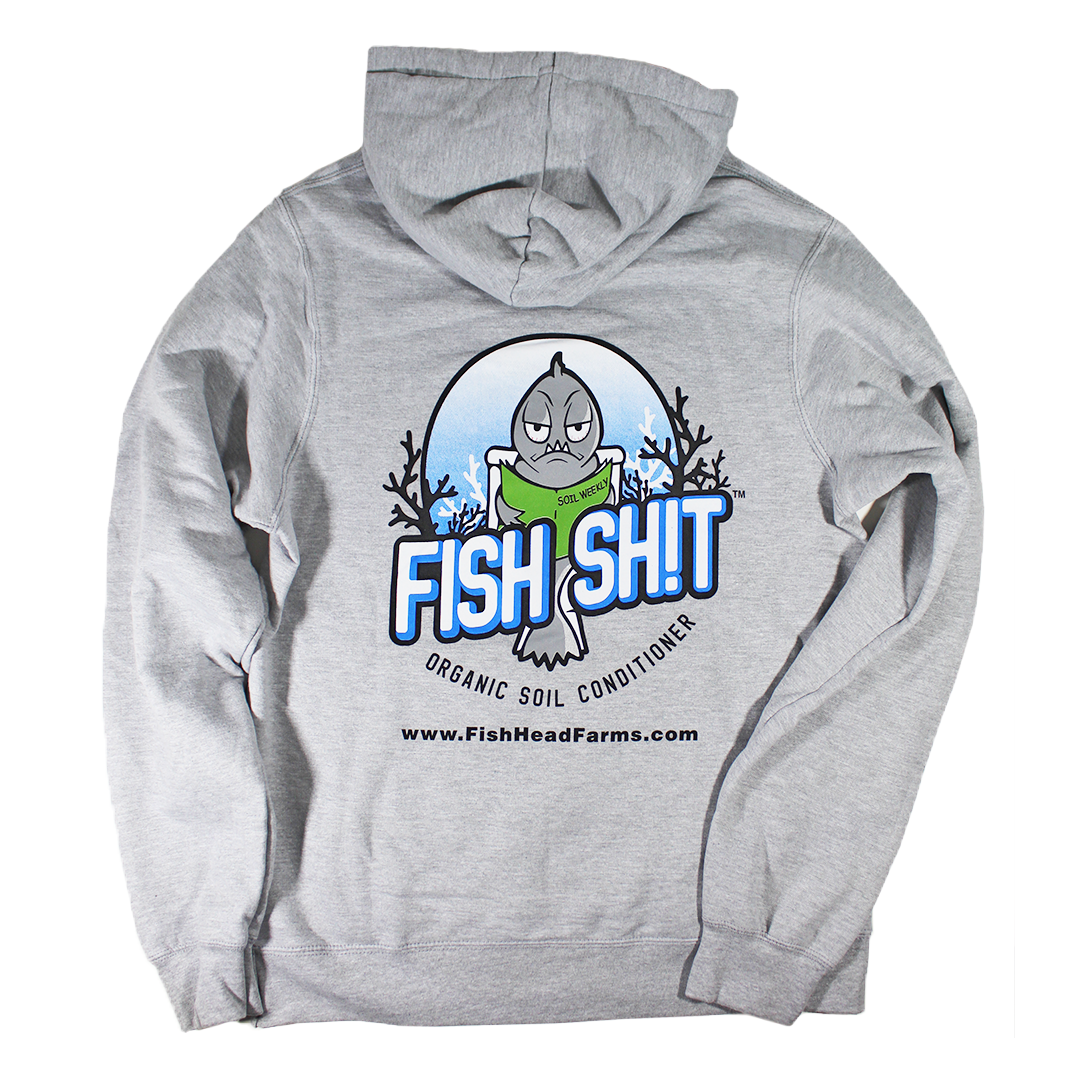Grey Pullover Sweatshirt Hoodie - Fish Head Farms